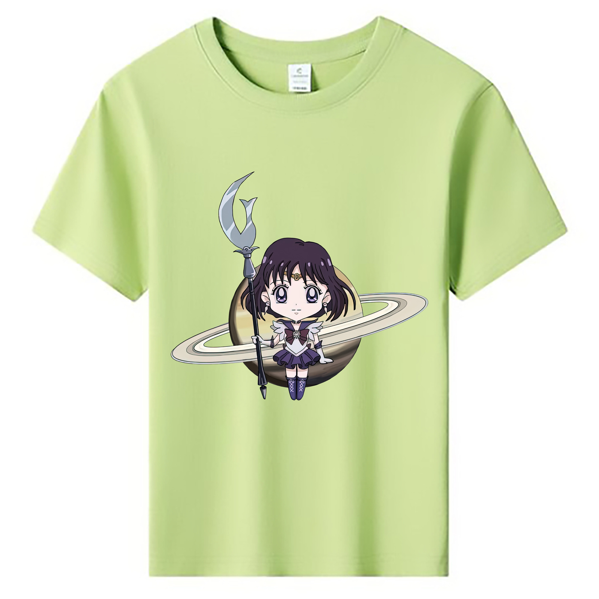 （画像用） 美少女戦士セーラームーン 土萠ほたる Sailor Moon Tomoe Hotaru （セーラーサターン；Sailor Saturn） 綿100％キッズTシャツ（フロントプリント）